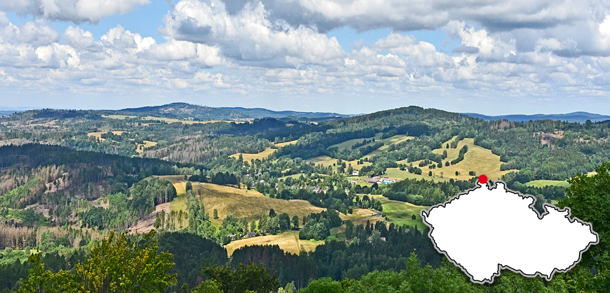 Krajina eskho Nizozem z rozhledny na Vl hoe